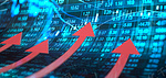 C4D金融基金科技蓝色数据箭头背景