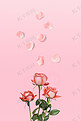 情人节玫瑰花瓣粉色浪漫背景