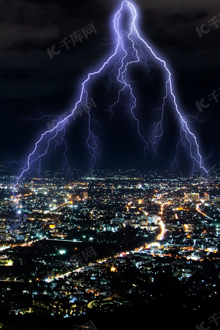 预防雷电海报背景