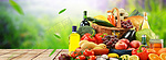 绿色蔬菜美食健康海报背景