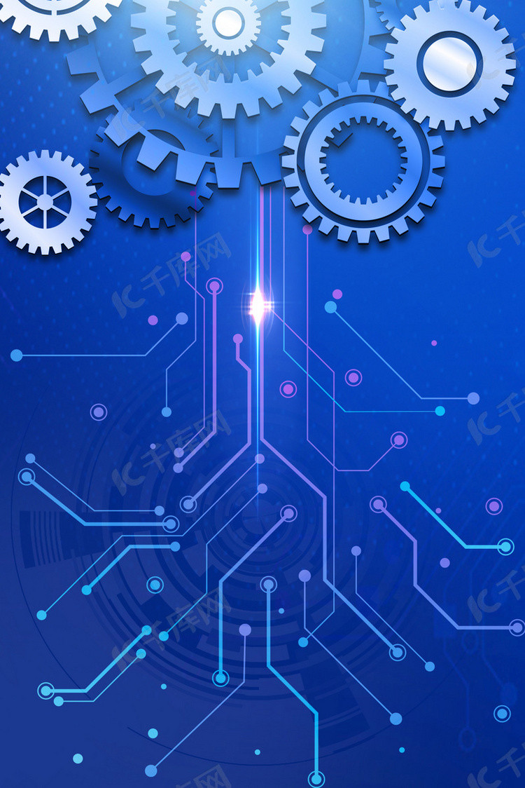 千库背景图频道为简约创意机械科技背景合成banner背
