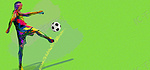 足球世界杯比赛球员banner背景