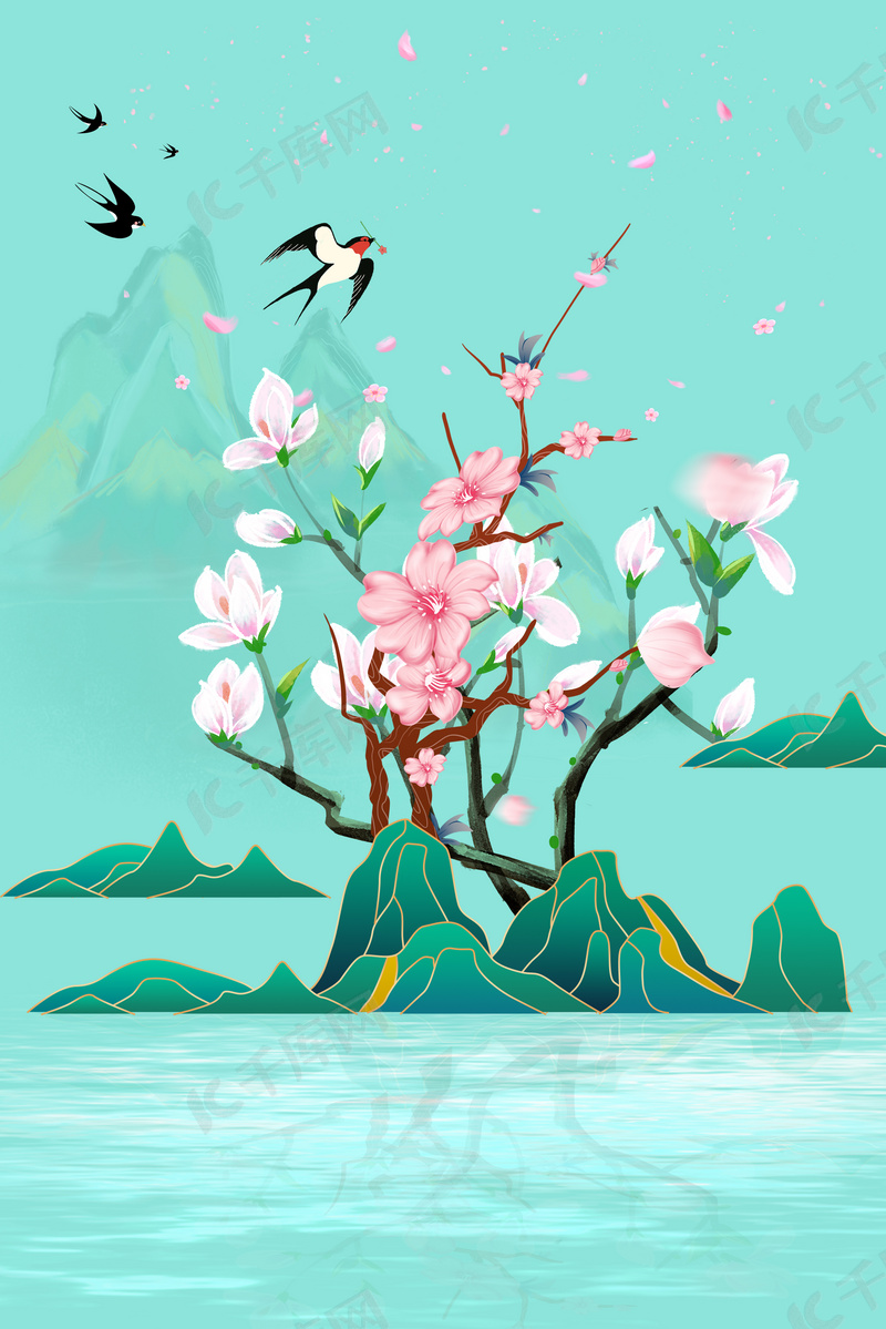 4月春天4月你好背景图片免费下载 海报banner Psd 千库网 图片编号