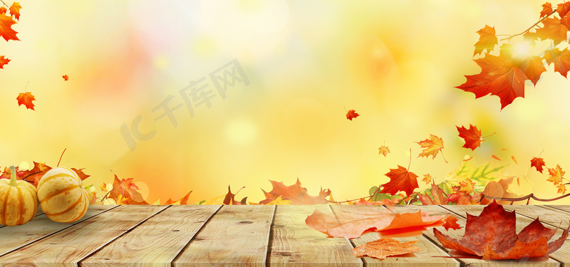 秋日简约文艺合成背景图片免费下载 海报banner Psd 千库网 图片编号