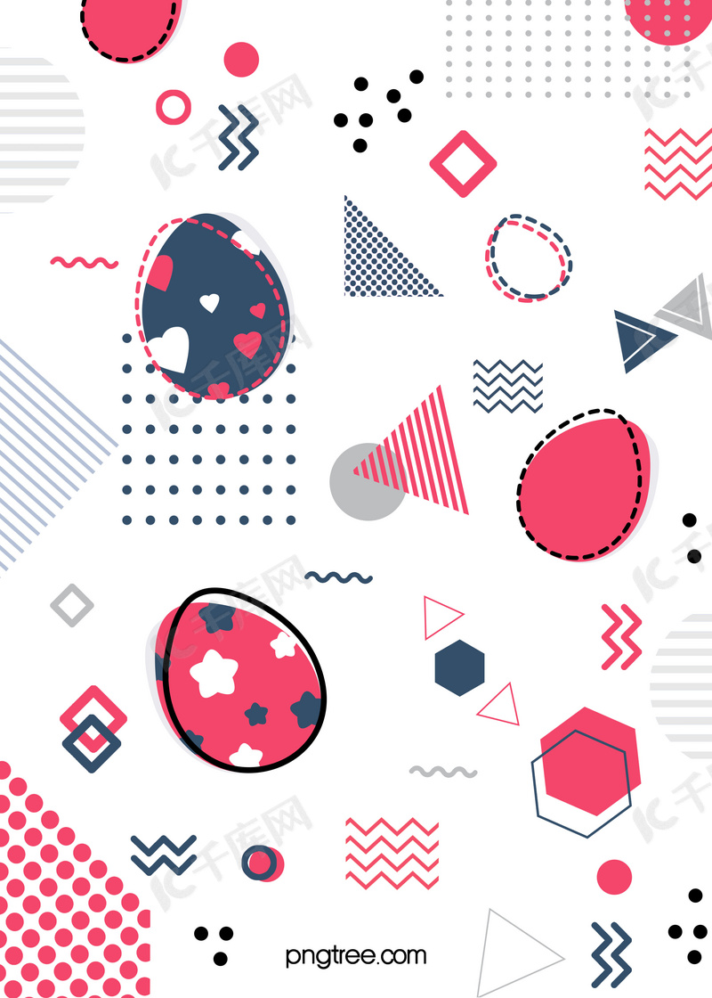 孟菲斯pattern复活节背景图片免费下载_海报banner/psd_千库网(图片编号 