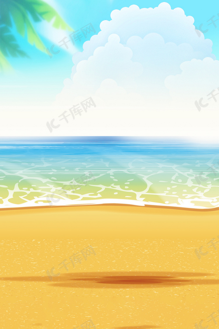 自然海边海滩沙滩风景背景图背景图片免费下载-千库网