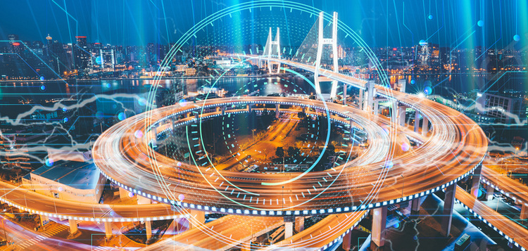 147577)       城市科技线条简约科技科技感城市夜景线条背景2021