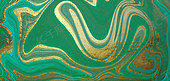 鎏金底纹液体流动绿色背景