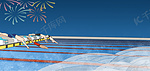 奥运游泳泳池中国加油体育运动员比赛