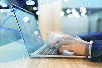 科技商务办公室工作特写摄影图科技 办公 白领 电脑 数据 手势 网络