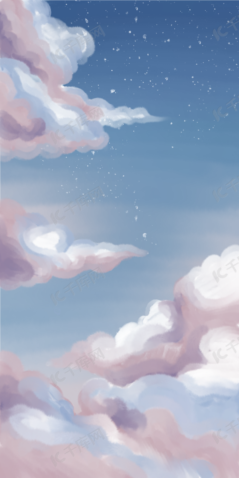 漂亮的星空水彩手机壁纸背景图片免费下载 海报banner Psd 千库网 图片编号