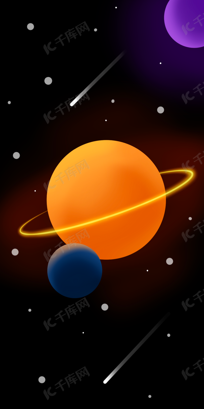梦幻流星宇宙星空手机壁纸背景图片免费下载 海报banner Psd 千库网 图片编号