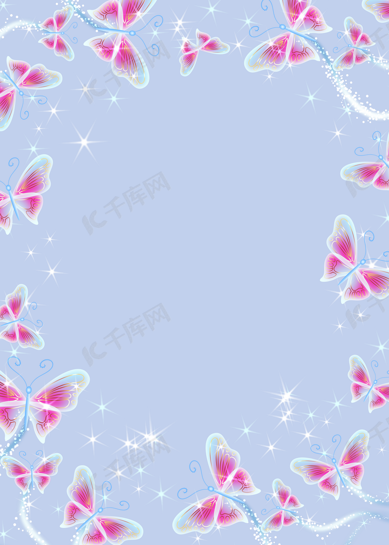 透明感红色光效梦幻蝴蝶背景图片免费下载-千库网