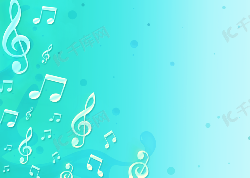 渐变音符蓝色音乐背景图片免费下载 海报banner Psd 千库网 图片编号