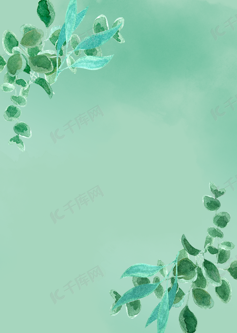 绿色渐变植物背景图片免费下载 海报banner Psd 千库网 图片编号