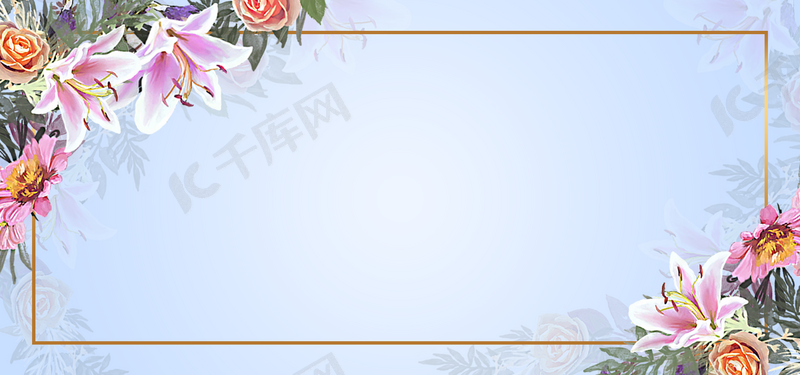 粉色月季花花卉背景图片免费下载 海报banner Psd 千库网 图片编号