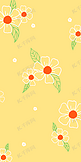 漂亮花卉装饰黄色手机壁纸