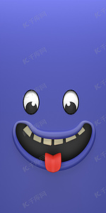 紫色大嘴巴3d卡通表情手机壁纸