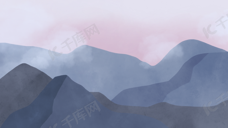 紫色水彩山水电脑桌面壁纸背景图片免费下载 海报banner Psd 千库网 图片编号