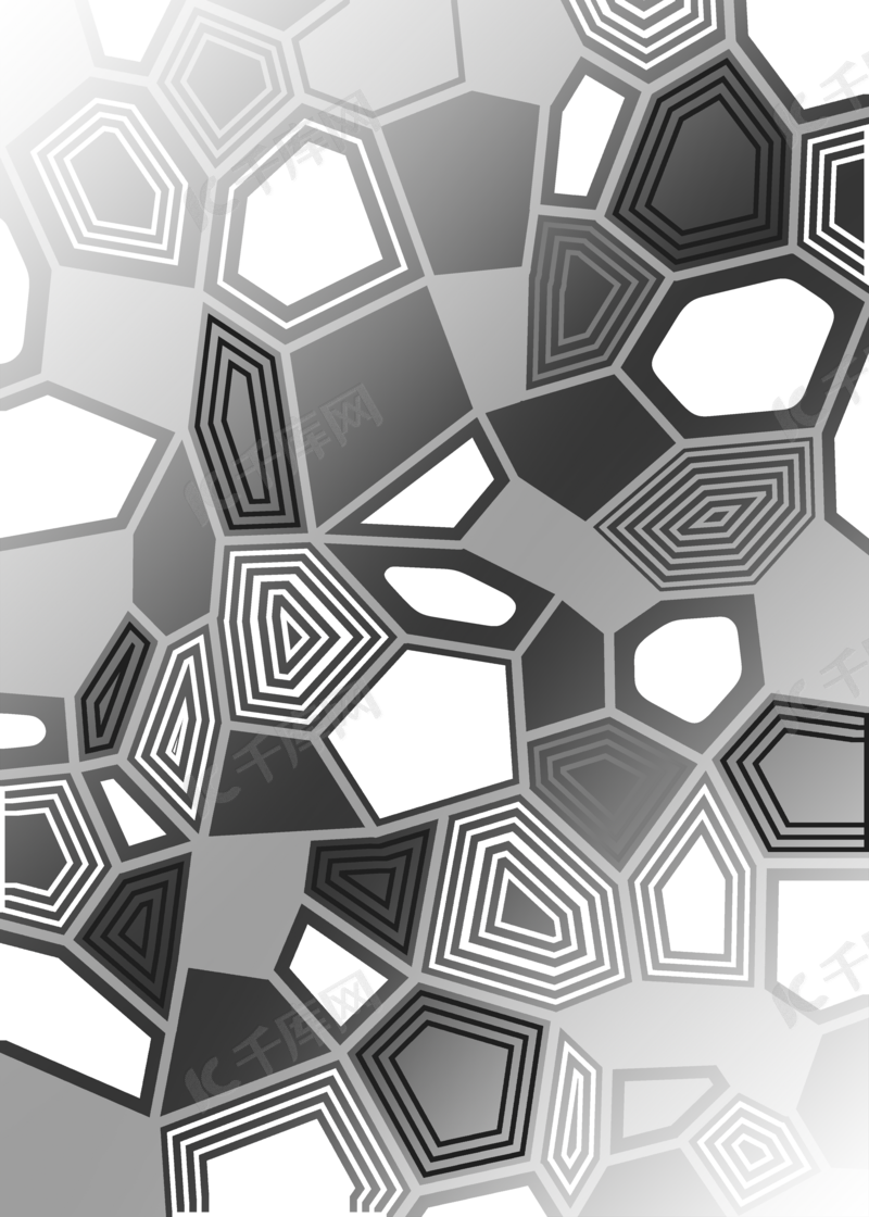 商务不规则黑白灰几何线圈图形渐变金属感背景图片免费下载-千库网