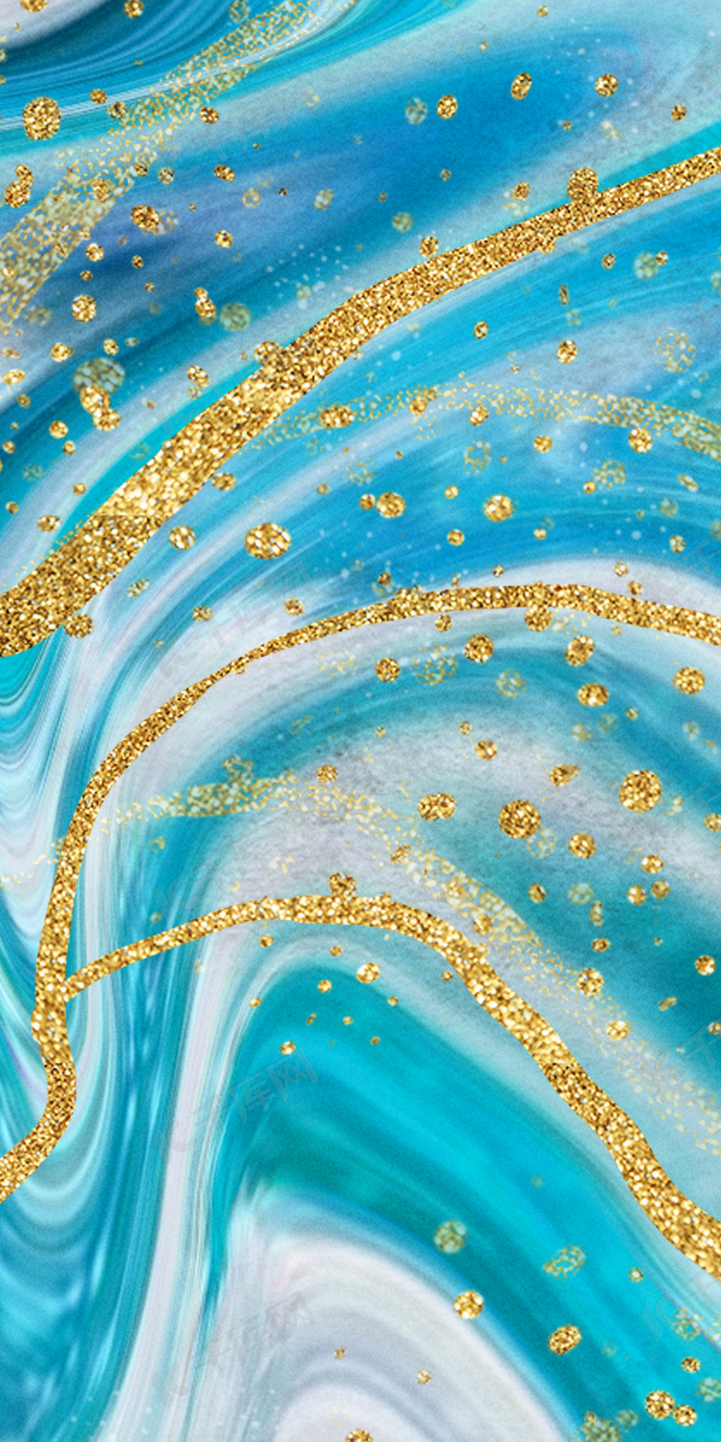 蓝白卡通图案大理石纹理手机壁纸背景图片免费下载 海报banner Psd 千库网 图片编号