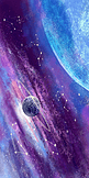 紫色水彩宇宙手机壁纸