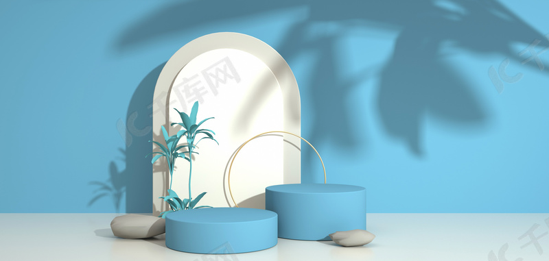简约背景几何粉色清新c4d背景图片免费下载_海报banner/psd_千库网(图片