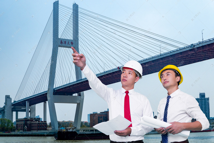 桥梁工程师建筑工程人像安全施工工程监理摄影图配图