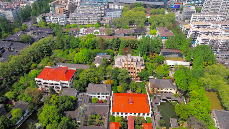航拍古风建筑4a景区南京总统府