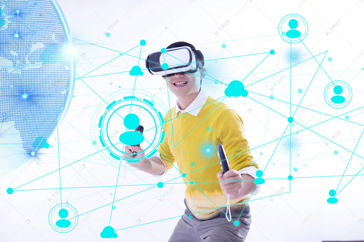 科技创意合成vr虚拟人工智能摄影图配图