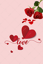 情人节玫瑰海报 背景素材