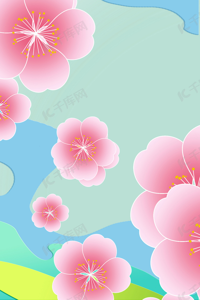 五月你好花卉绿色简约弥散唯美海报背景图片免费下载 海报banner Psd 千库网 图片编号