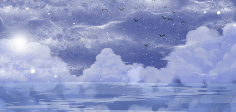 简约夏夜梦幻夏夜背景图片免费下载 海报banner Psd 千库网 图片编号