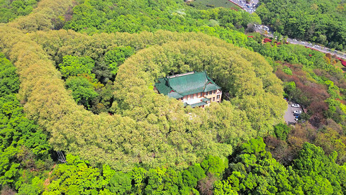 航拍江苏省南京市5a景区中山陵美龄宫