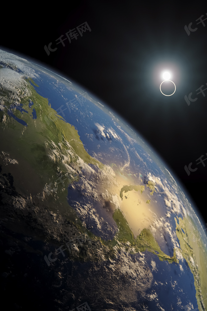 立体3d 宇宙地球黑色立体背景图片免费下载 海报banner Psd 千库网 图片编号