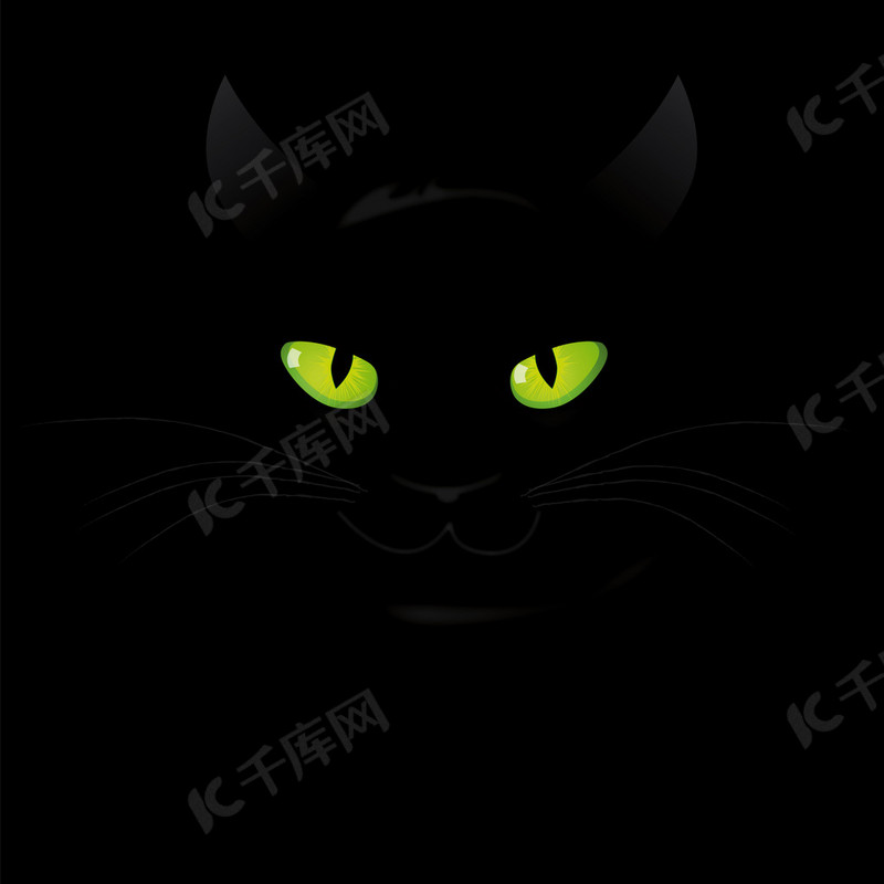 在黑色背景下的矢量猫背景图片免费下载 海报banner Psd 千库网 图片编号