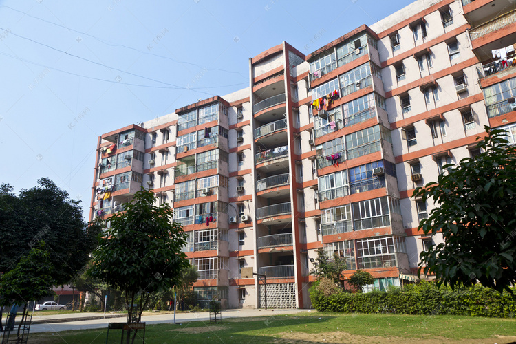 Apartment house downtown Delhi near the Connaught place高清摄影大图千库网