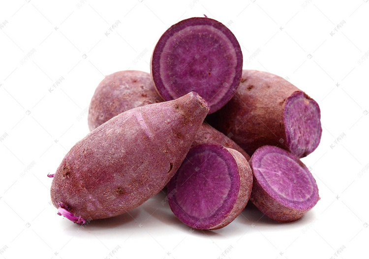 被白色背景隔离的红薯高清摄影大图 千库网