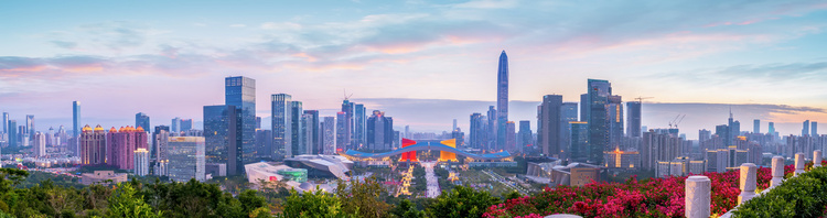 深圳市天际线与建筑景观夜幕高清摄影大图-千库网