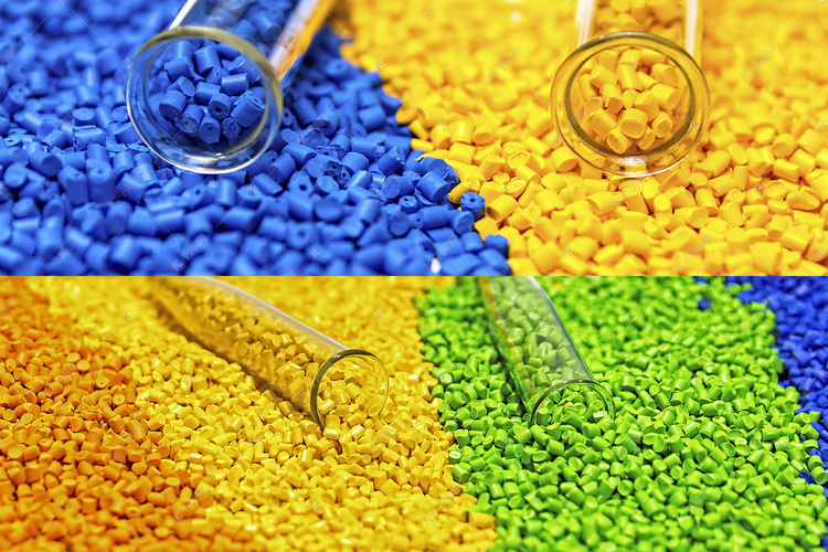 聚合物染料。塑料颗粒。塑料着色剂。颜料 i高清摄影大图-千库网