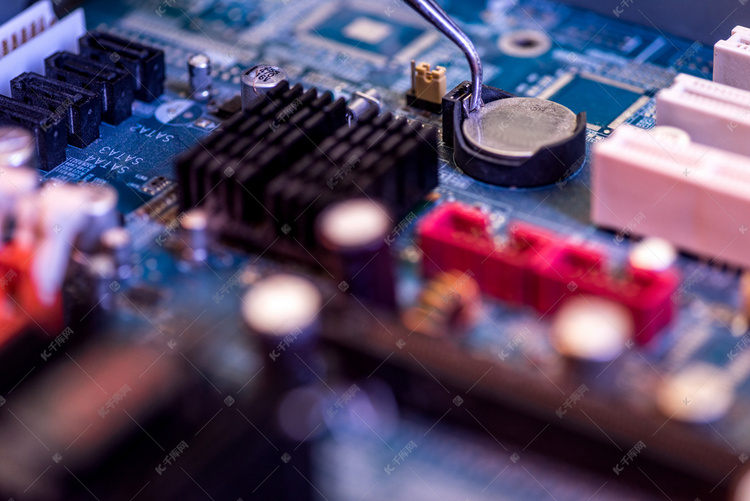 关闭插槽中的主板和电池 高清摄影大图 千库网