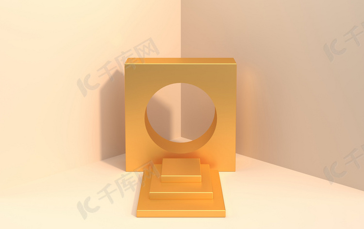 金台，用于展示角上有孔形状的货物，3D渲染背景图片免费下载_海报banner/高清大图_千库网(图片编号6168461)