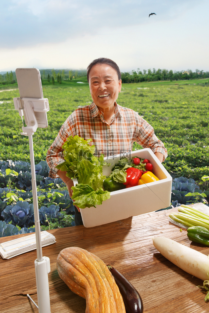 主播直播带货农产品蔬菜乡村振兴男性动图gif