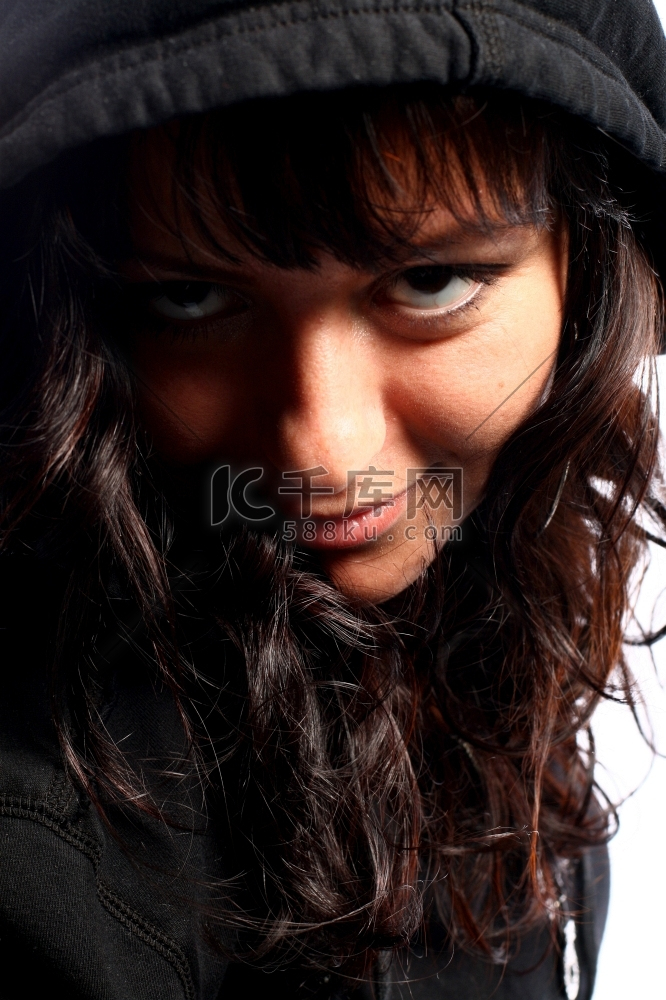 女孩美丽的女孩肖像特写头发美女高清摄影大图 千库网