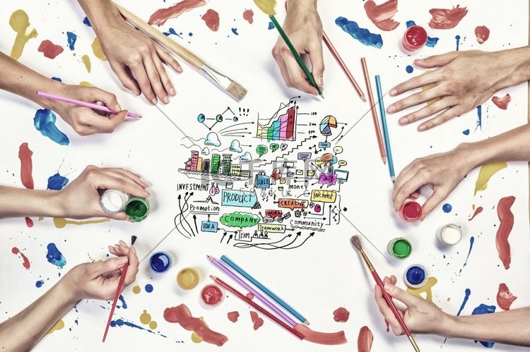团队创造性工作。高清摄影大图-千库网