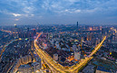武汉城市建筑群夜晚建筑群汉口区航拍摄影图配图