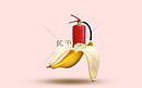 抽象创意香蕉灭火器摄影图配图