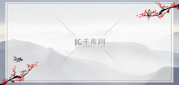 水墨梅花背景图片_水墨梅花背景素材图片_千库网