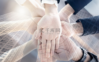 开工图片素材商务团队合作鼓励加油摄影图