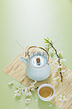 文艺茶水白天茶杯和茶壶室内无摄影图配图